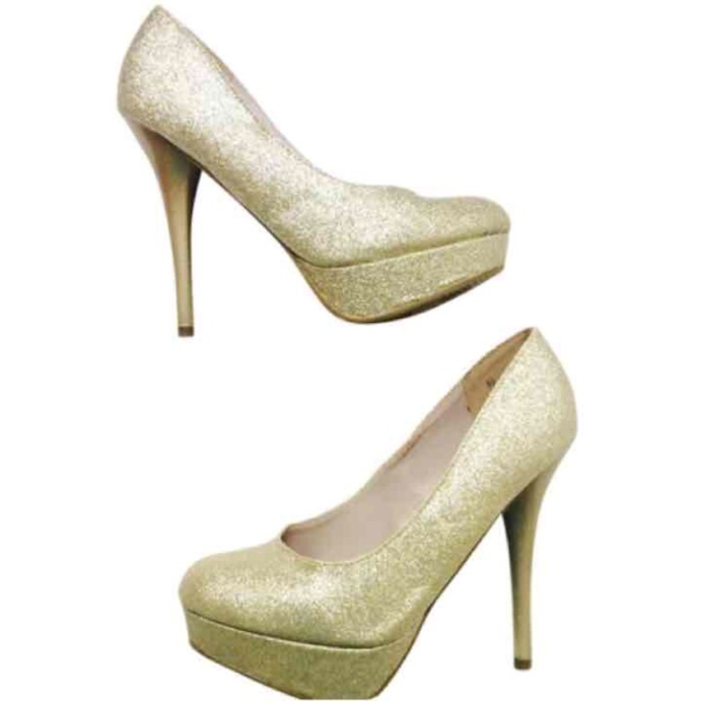 Gold Sparkle Heels SZ 5.5